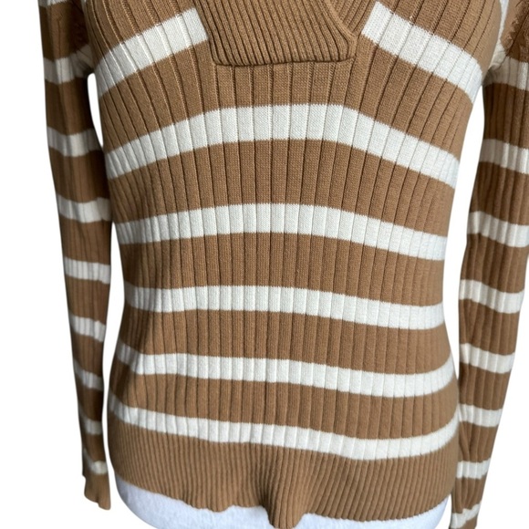 Ralph Lauren Brown and Tan V-Neck Sweater - Picture 5 of 16